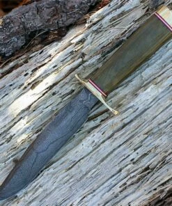 Blackjack Classic Knives BlackJack Classic Blade, BCB7DMGC, Model 1-7, Damascus Blade, Green Canvas Micarta Handles