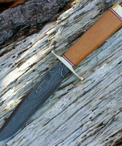 Blackjack Classic Knives BlackJack Classic Blade, BCB7DMNC, Model 1-7, Damascus Blade, Natural Canvas Micarta Handles