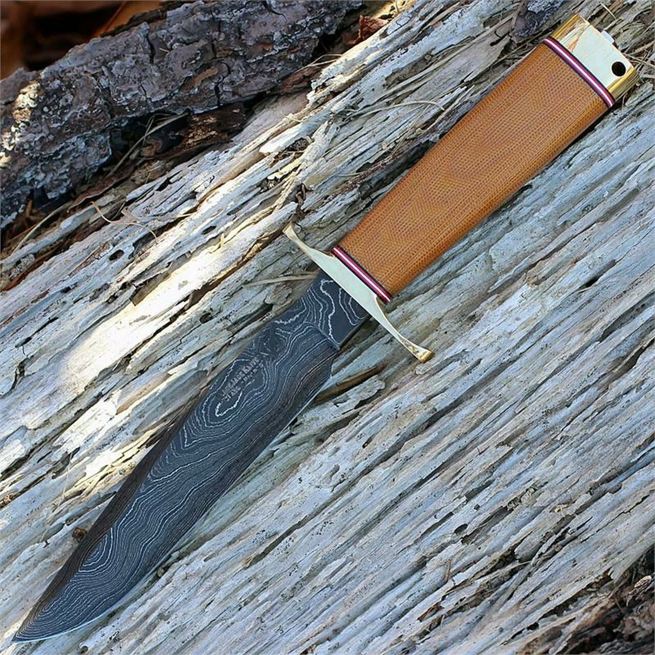 Blackjack Classic Knives BlackJack Classic Blade, BCB7DMNC, Model 1-7, Damascus Blade, Natural Canvas Micarta Handles 1 Blackjack Classic Knives BlackJack Classic Blade, BCB7DMNC, Model 1-7, Damascus Blade, Natural Canvas Micarta Handles