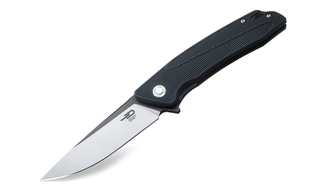 Bestech BTKG09A1 Spike, 3.50" Sandvick 12C27 Black/Satin Plain Blade, Black GRN Handle 1 Bestech BTKG09A1 Spike, 3.50" Sandvick 12C27 Black/Satin Plain Blade, Black GRN Handle