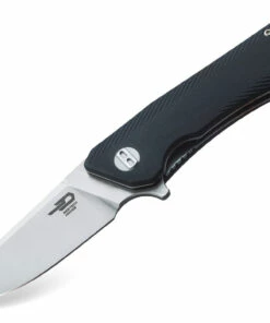Bestech BTKG10A2 Thron, 3.0" Sandvick 12C27 Stonewash Plain Blade, Black G-10 Handle
