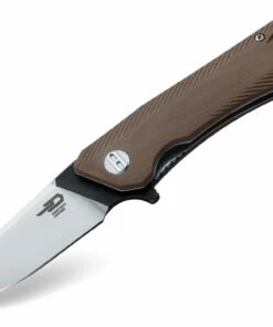 Bestech BTKG10C1 Thron, 3.0" Sandvick 12C27 Black/Satin Plain Blade, Beige G-10 Handle