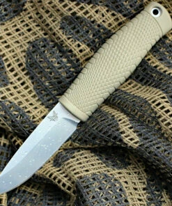 Benchmade Knives Benchmade 200 PUUKKO, 3.75" CPM-3V Satin Blade, Green Santoprene Handle, Black Leather Sheath