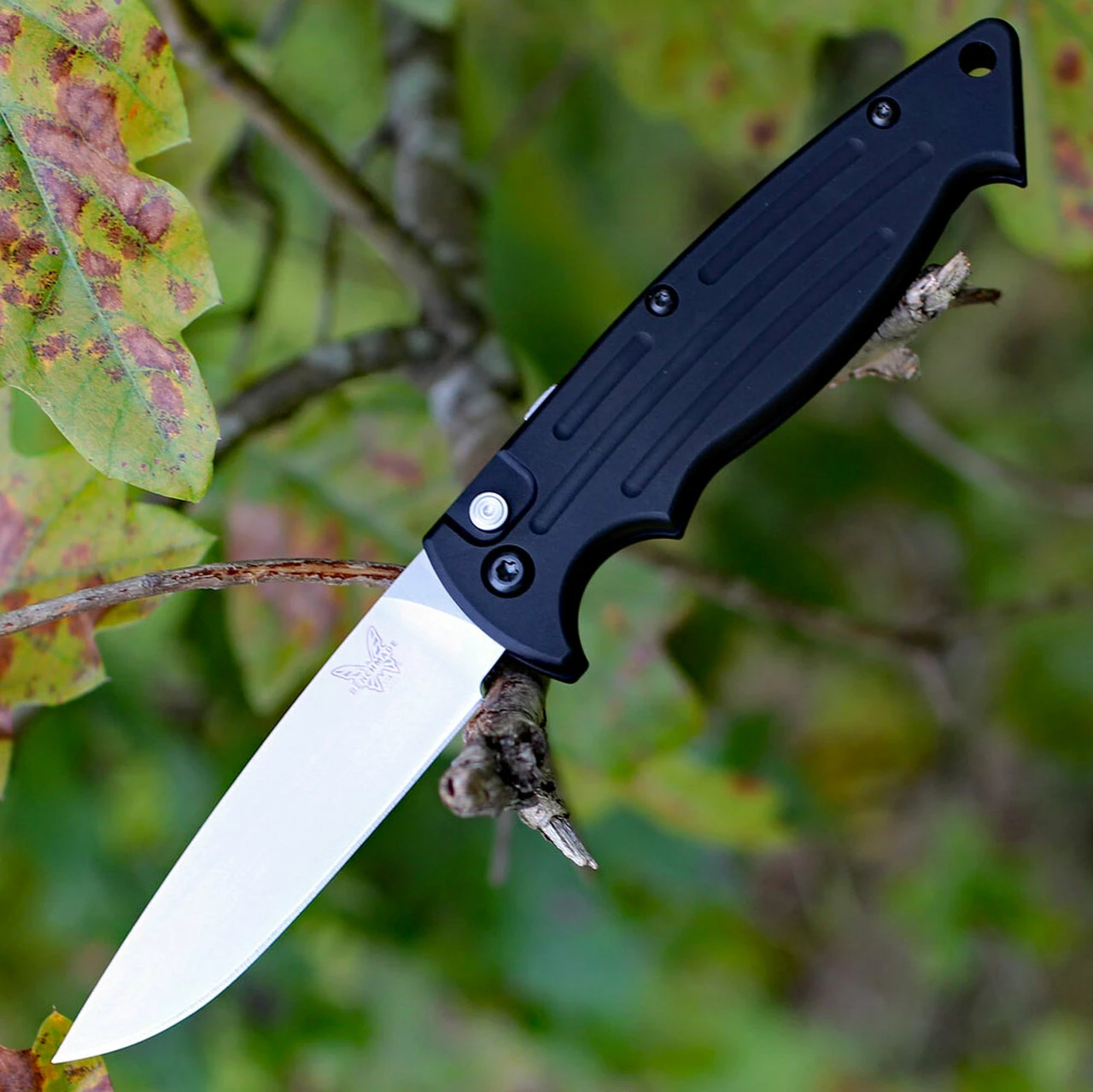 Benchmade Knives Benchmade Mini Reflex II Automatic Folder 2551, 3.17 in. 154CM Blade, Aluminum Handles Plain Edge 1 Benchmade Knives Benchmade Mini Reflex II Automatic Folder 2551, 3.17 in. 154CM Blade, Aluminum Handles Plain Edge