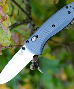 Benchmade Knives Benchmade Mini Barrage G10 Folder 585-2, 2.91 in. CPM-S30V Blade, Gray Handle, Plain Edge