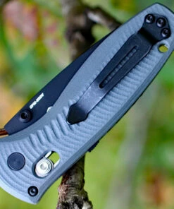 Benchmade Knives Benchmade Mini Barrage G10 Folder 585SBK-2, 2.91 in. CPM-S30V Blade, Gray Handle, Black Combo Edge -Buck Knives Sales bm585sbk 2.2 81998.1566586695