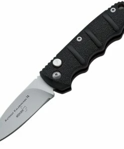Boker Plus Kalashnikov Mini 01KALS73N, 2.5" Bead Blast AUS-8 Plain Blade, Black Aluminum Handle