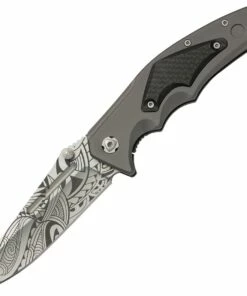 Browning Knives Browning Black Label Wihong Signature Attachment, 3.75" 7Cr17Mov Plain Blade, Aluminum Handle