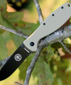 BRK Zancudo BRKR2DTB, 2.94", Black EDP Coated D2 Steel, Drop Point, Design by Esee Knives, Desert Tan Nylon handles