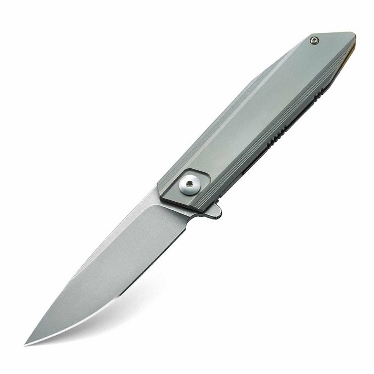 Bestech Shogun BT1701A, 3.54" CPM-S35VN Stonewash Plain Blade, Gray Titanium Handle 1 Bestech Shogun BT1701A, 3.54" CPM-S35VN Stonewash Plain Blade, Gray Titanium Handle