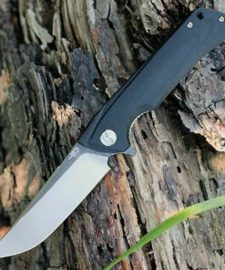 Bestech Paladin BG13A-2, 3.54" D2 Steel Black/Satin Plain Blade, Black G-10 Handle