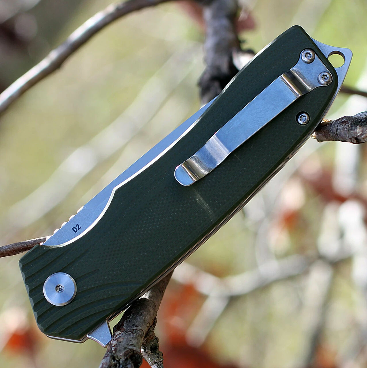 Bestech G01B Lion, 3.5" D2 Plain Blade, OD Green G-10 Handle 4 Bestech G01B Lion, 3.5" D2 Plain Blade, OD Green G-10 Handle - Image 4