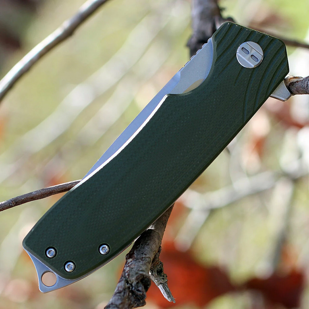Bestech G01B Lion, 3.5" D2 Plain Blade, OD Green G-10 Handle 3 Bestech G01B Lion, 3.5" D2 Plain Blade, OD Green G-10 Handle - Image 3