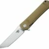 Bestech G06C1 Kendo, 3.75" D2 Plain Blade, Beige G-10 Handle
