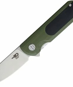 Bestech G07A Pebble, 2.95" VG-10 Plain Blade, Green/Black G-10 Handle