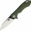 Bestech BTKG11B1 Beluga, 3.0" Sandvick 12C27 Black/Satin Plain Blade, Green G-10 Handle