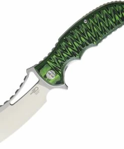Bestech G12C Hornet, 3.5" D2 Plain Blade, Black/Green G-10 Handle