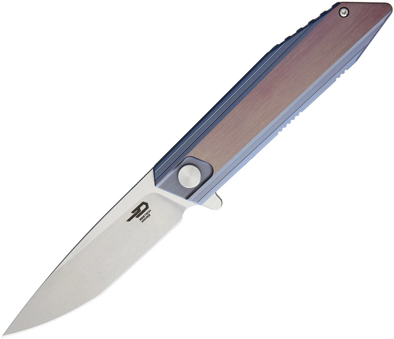 Bestech BT1701D Shogun, 3.54" CPM-S35VN Stonewash Plain Blade, Blue/Bronze Titanium Handle 1 Bestech BT1701D Shogun, 3.54" CPM-S35VN Stonewash Plain Blade, Blue/Bronze Titanium Handle