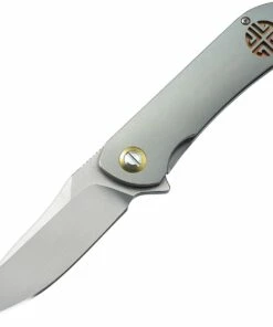 Bestech T1703A Emperor, 3.54" CPM-S35VN Plain Blade, Gray Titanium Handle