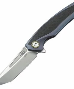 Bestech T1706A Predator, 3.6" CPM-S35VN Plain Blade, Purple Titanium Handle w/Carbon Fiber Inlay