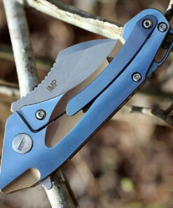 Bestech T1710B Imp, 2" CPM-S35VN Plain Blade, Blue Titanium Handle w/Bronze Inlay -Buck Knives Sales btkt1710b.3 01567.1566586003