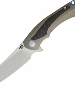 Bestech T1801C Pterodactyl, 3.6" CPM-S35VN Plain Blade, Bronze Titanium/Carbon Fiber Handle