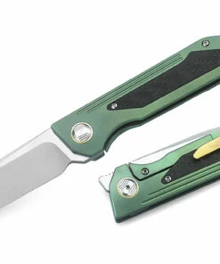 Bestech Knives BT1803B SHINKANZEN, 3.54" S35VN Plain Blade, Green Titanium Handle w/Carbon Fiber Inlay -Buck Knives Sales btkt1803b 2 89251.1566586042