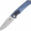 Bestech Knives BTKT1804C Sky Hawk Frame Lock, 3.50" CPM-S35VN Bead Blast Blade, Blue Titanium Handle