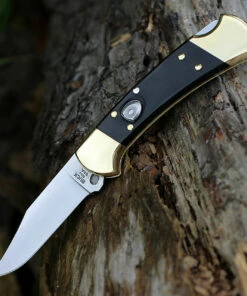 Buck Knives Buck Auto 112BRSA, 3" Satin 420HC SS Plain Blade, Macassar Ebony Dymondwood Handle