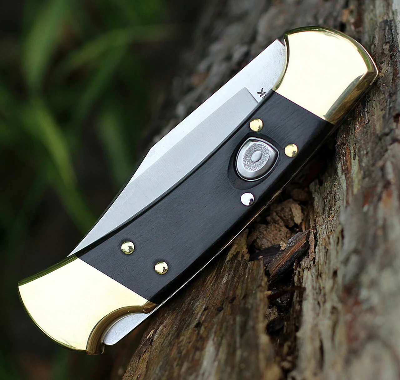 Buck Knives Buck Auto 112BRSA, 3" Satin 420HC SS Plain Blade, Macassar Ebony Dymondwood Handle 3 Buck Knives Buck Auto 112BRSA, 3" Satin 420HC SS Plain Blade, Macassar Ebony Dymondwood Handle - Image 3