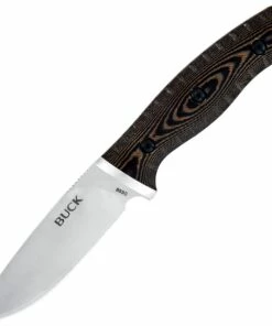 Buck Knives Buck 853BRS Small Selkirk, 4" 420HC Plain Blade, Black/Brown Micarta Handle