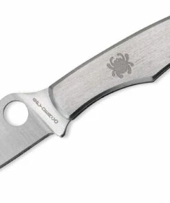 Spyderco Knives Spyderco Bug Knife C133P, 1.27" 3Cr Plain Blade, Stainless Handle