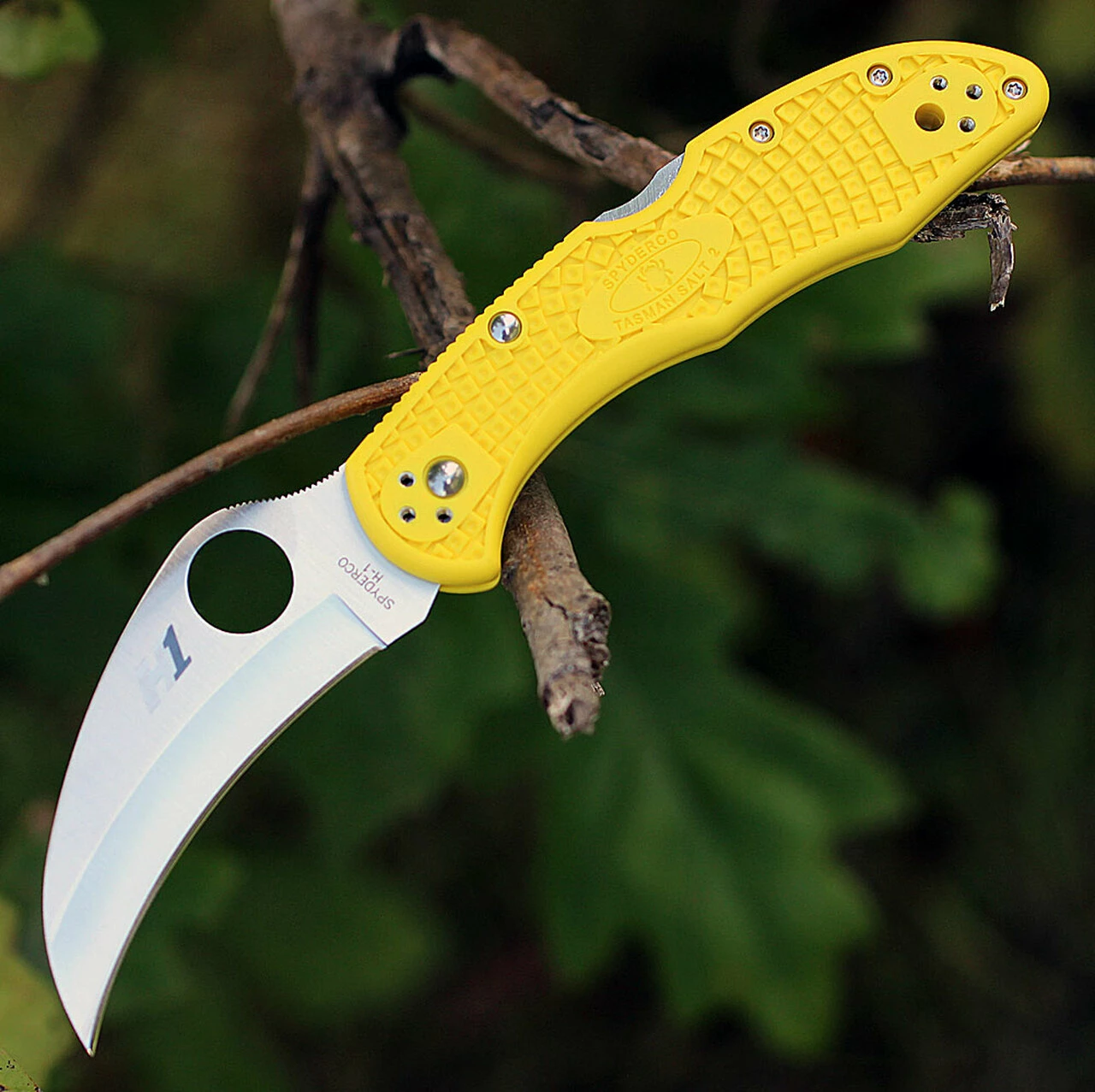 Spyderco Knives Spyderco Tasman Salt 2 FRN Yellow C106PYL2, 2.80 " H-1 Plain Blade 1 Spyderco Knives Spyderco Tasman Salt 2 FRN Yellow C106PYL2, 2.80 " H-1 Plain Blade