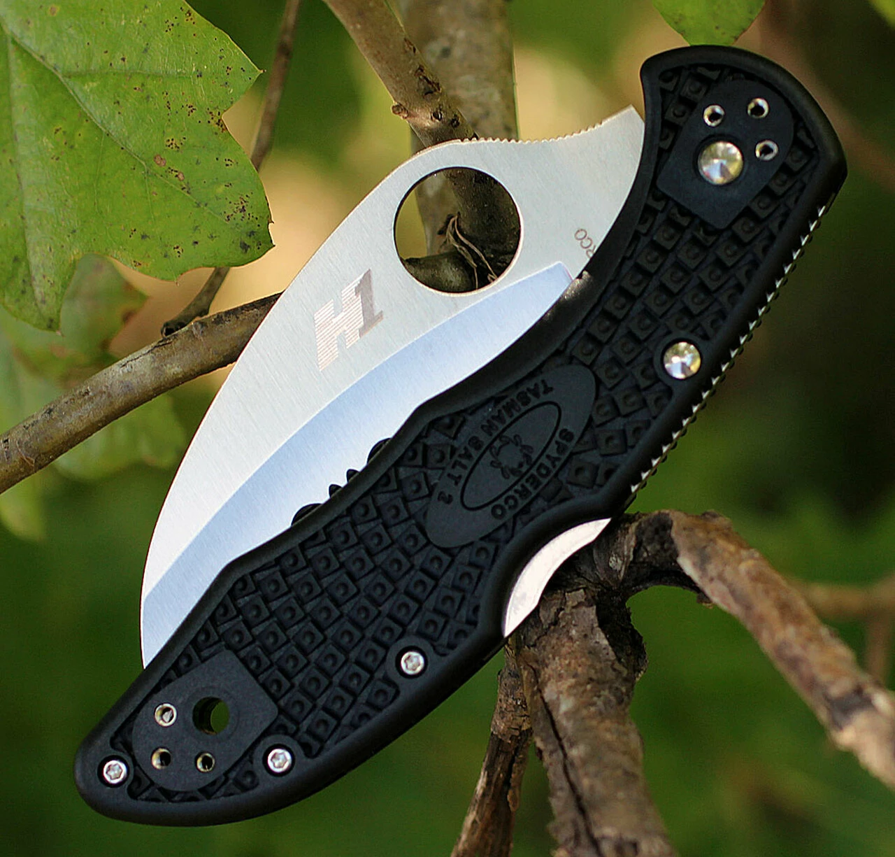 Spyderco Knives Spyderco Tasman Salt 2 FRN Black C106SBK2, 2.80 " H-1 Serrated Blade 4 Spyderco Knives Spyderco Tasman Salt 2 FRN Black C106SBK2, 2.80 " H-1 Serrated Blade - Image 4