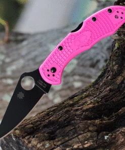 Spyderco Knives Spyderco Delica 4 FRN Pink C11FPPNS30VBK, 2.90" CPM S30V Black Plain Blade, Pink FRN Handle