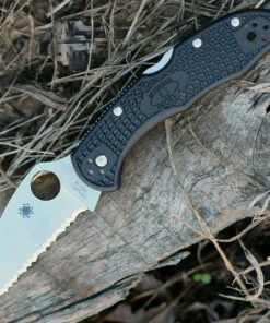 Spyderco Knives Spyderco C11FSWCBK Delica 4 Wharncliffe, 2.87" Serrated Edge, FRN Handles