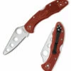 Spyderco Knives Spyderco C11TR Delica 4 Trainer, 2.75" AUS-6 Blunt Edge, Red FRN Handle