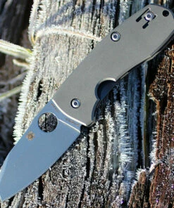 Spyderco Knives Spyderco C158TIP2 Techno 2, CTS-XHP Plain Blade, Titanium Handle