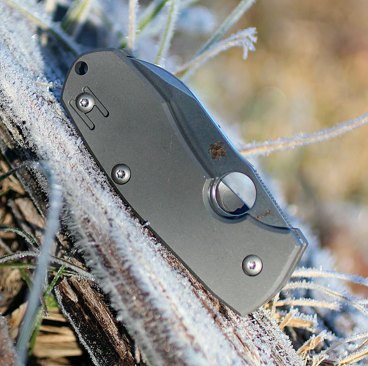 Spyderco Knives Spyderco C158TIP2 Techno 2, CTS-XHP Plain Blade, Titanium Handle 5 Spyderco Knives Spyderco C158TIP2 Techno 2, CTS-XHP Plain Blade, Titanium Handle - Image 5