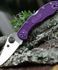 Spyderco Knives Spyderco C11FPPR Delica 4, 2.875" VG-10 Flat Ground Blade, Purple FRN Handle