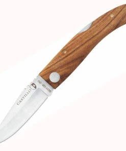 Castillo Knives Navaja Lockback Folding, C1PAF, 3" Satin Sandvik 14C28N Blade, Pau Ferro Wood Handle