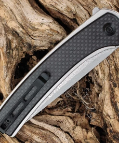 CIVIVI Knives CIVIVI Asticus C2002DS-1, 3.80" Damascus Drop Point Plain Blade, Black G-10 Handles w/ Twill Carbon Fiber Overlay -Buck Knives Sales c2002ds1.2 41550.1628006868