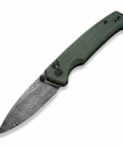 CIVIVI Knives CIVIVI Altus Button Lock - Green Micarta (3" Blk Damascus) C20076-DS1