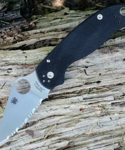 Spyderco Knives Spyderco Para Military 3 G-10 Black C223GS, 2.95 in. CPM S30V Serrated Blade