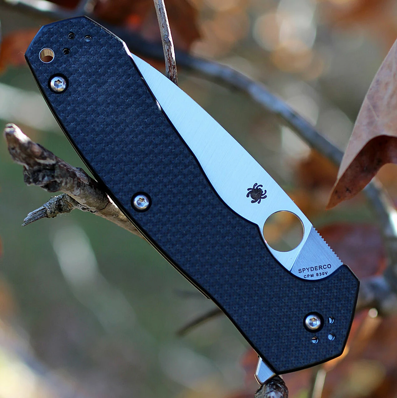 Spyderco Knives Spyderco C234CFP Amalgam, CPM S30V Plain Blade, Carbon Fiber/G-10 Handle 4 Spyderco Knives Spyderco C234CFP Amalgam, CPM S30V Plain Blade, Carbon Fiber/G-10 Handle - Image 4