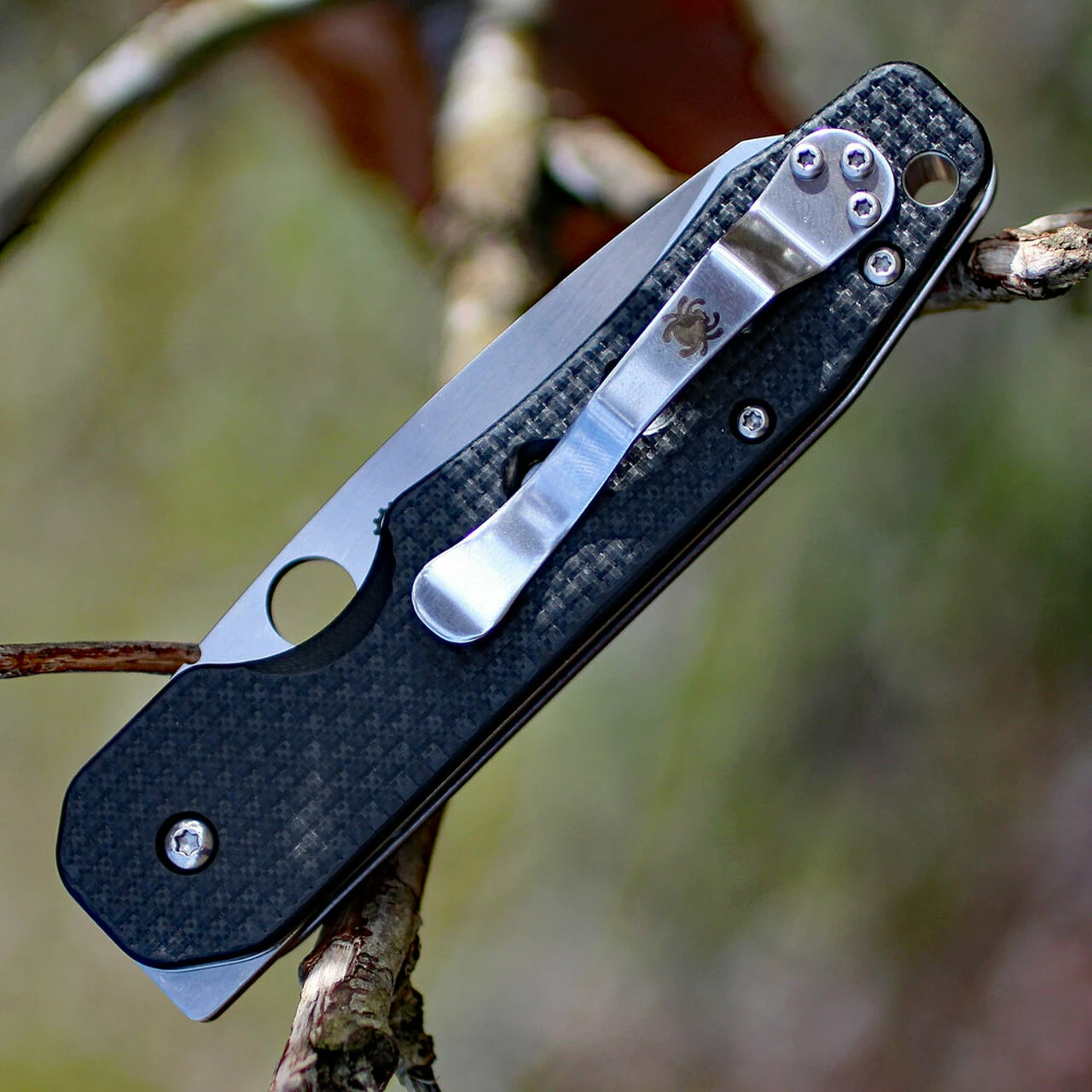 Spyderco Knives Spyderco C240CFP Smock, 3.45" CPM S30V Plain Blade, Carbon Fiber/G-10 Handle 4 Spyderco Knives Spyderco C240CFP Smock, 3.45" CPM S30V Plain Blade, Carbon Fiber/G-10 Handle - Image 4