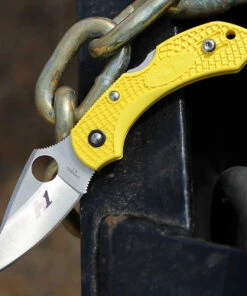 Spyderco Knives Spyderco C28PYL2 Dragonfly 2 Salt, 1.875" H-1 Plain Blade, FRN Handle