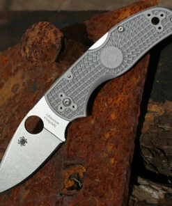Spyderco Knives Spyderco C41PGY5 Native 5, 3" Maxamet Blade, Grey FRN Handle
