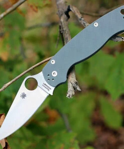 Spyderco Knives Spyderco Para Military 2 G-10 Dark Gray C81GPDGY2, 3.47" Micro-Melt Maxamet Plain Blade