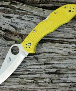 Spyderco Knives Spyderco C88PYL2 SALT 2, 3.0" H1 Plain Blade, Yellow FRN Handle